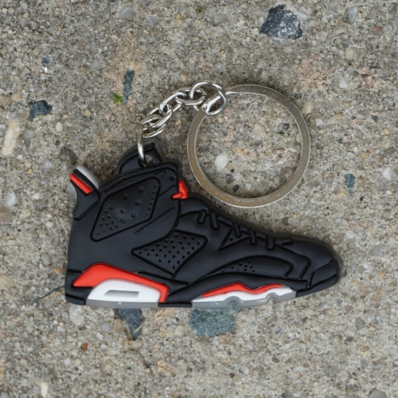 Air Jordan Retro 6 Black Infrared Sneaker Keychain - Picture 1 of 1